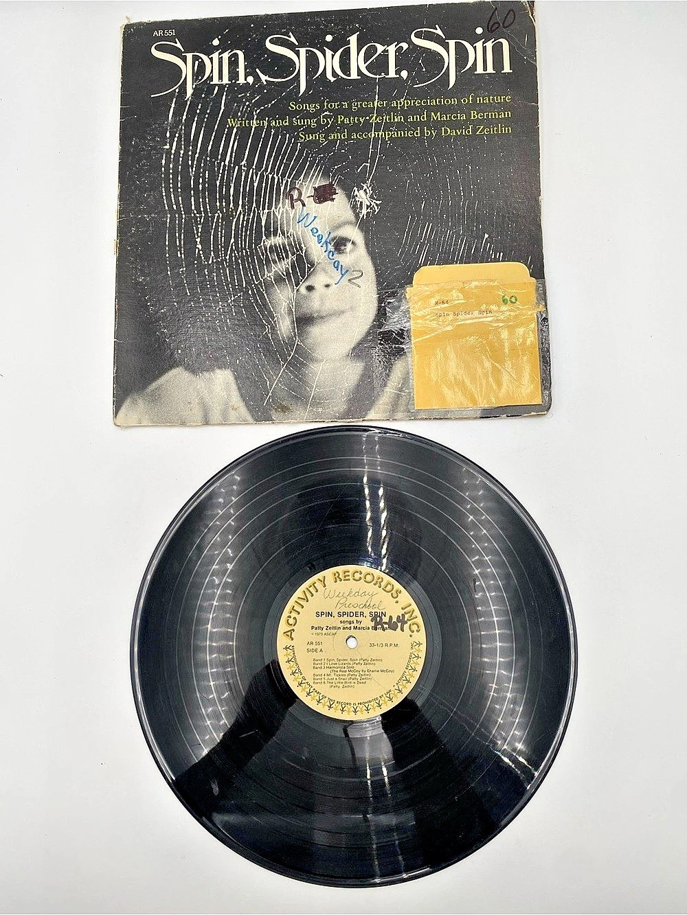 Atlantic Records Spin Spider Spin Vinyl Record Album Black & Green